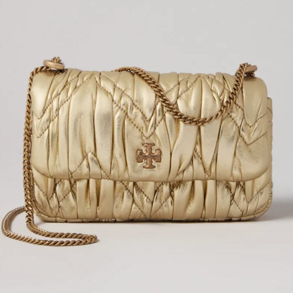 Tory Burch Gold Quilted Clutch